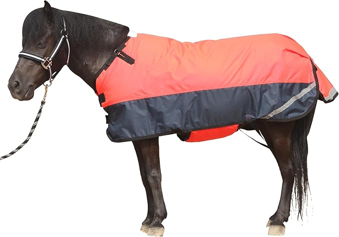Foal/Mini Horse Size 30"-48" Waterproof & Breathable 300 Denier Winter Turnout Blanket with 150g Polyfill Fluorescencered Medium