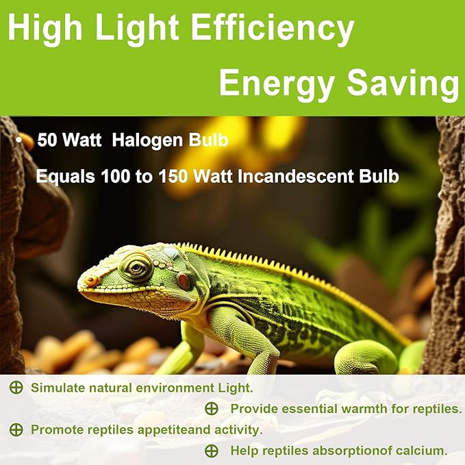 UVB UVA Reptile Light Bulb 50W Bulb for Reptiles and Amphibians Use for Turtle, Bearded Dragon, Lizard Cages Heat Lamp Replacement Bulb, 4 Packs