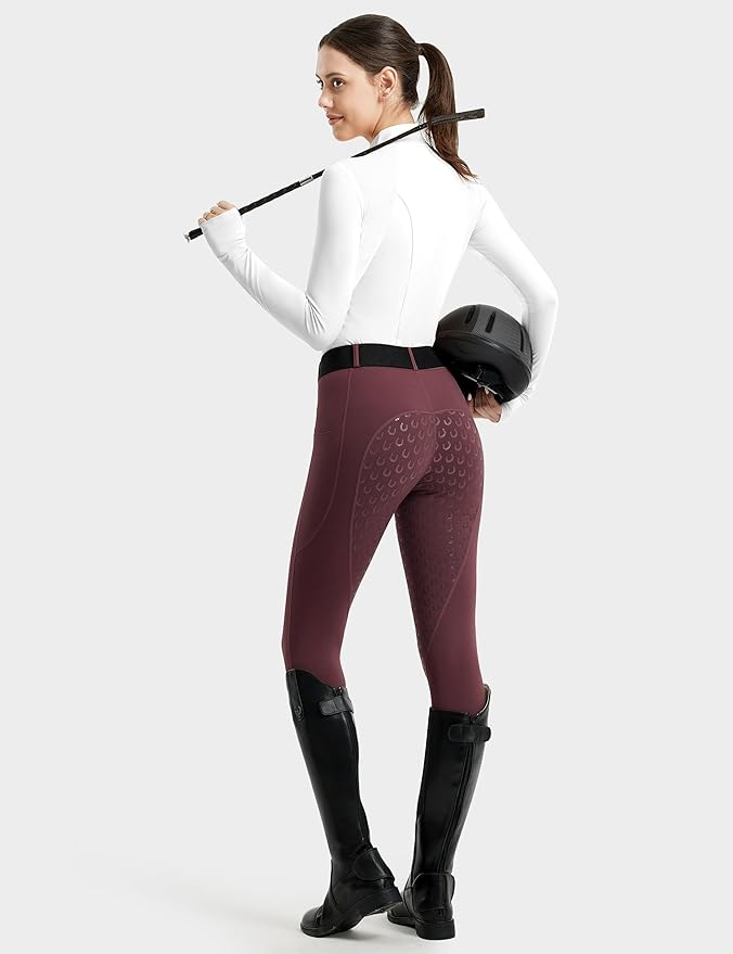 FitsT4 Sports Women's Full Seat Riding Tights Active Silicon Grip Horse Riding Tights Equestrian Breeches