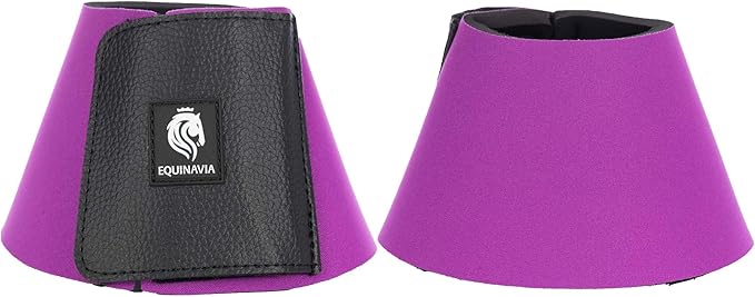 Equinavia Toki Bell Boots for Horses | Neoprene Overreach Boots - Bright Purple - S