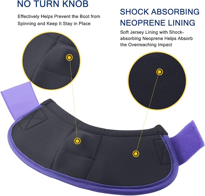 Equine Ballistic Overreach Bell Boots - No-Turn Boots for Horses, Horse Hoof Protection (Sold in Pairs) Purple Large