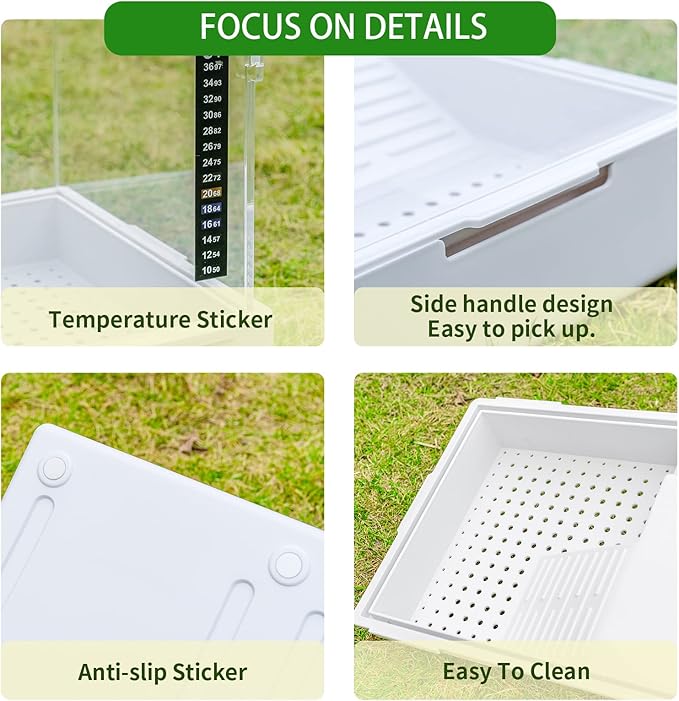 Scratch-Resistant Acrylic Turtle Tank (15.7×11.8×10 Inch) with Water Filter - Durable Reptile Habitat for Aquatic/Terrestrial Pets, Baby Turtles & Fish | Anti-Scratch Clear Terrarium Aquarium Combo