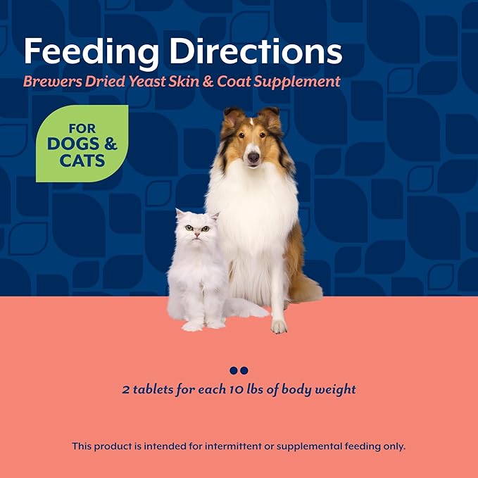 NaturVet – Brewer’s Dried Yeast Formula with Garlic Flavoring – Plus Omegas | Rich in Omega-3, 6 & 9 Fatty Acids | Fortified with B1, B2, Niacin & Vitamin C | for Dogs & Cats | 1000 Chewable Tablets