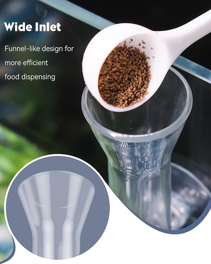 Pawfly Aquarium Feeding Dish Set – Clear Glass Shrimp Feeder Tube with Dish & 2 Suction Cups, Feeding Supplies for Betta and Tropical Fish Tanks