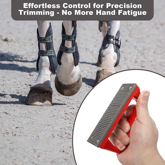 Wadoy Mini Hoof Rasp for Horses, Farrier Rasp for Goat Feet Hooves, Portable Hoof Trimming Tool, Ergonomic Grip to Removes Excess Hoof for Foals, Goats, Ponies & Donkeys Other Animals