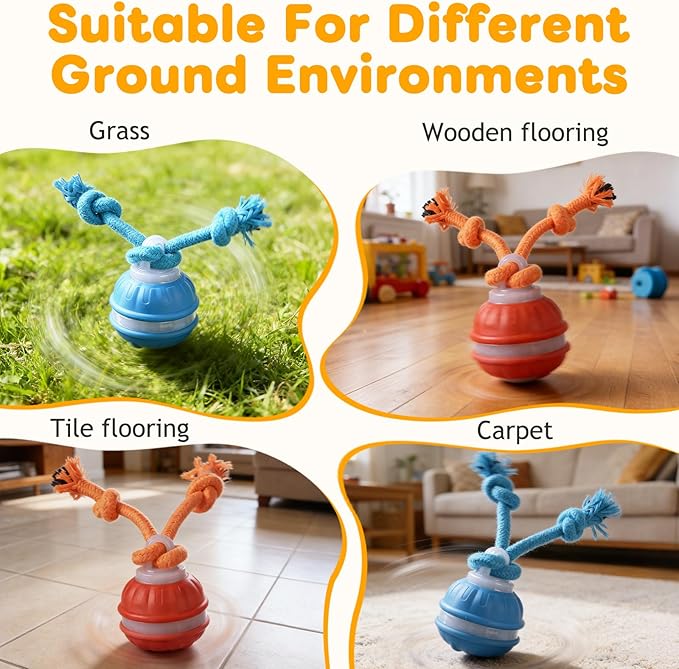 Interactive Dog Toys,Upgraded Motion Activated Rolling Dog Ball Toy for Small/Medium Dogs,Smart Automatic Rolling Toy with USB Rechargeable,Interactive Dog Balls(Blue)