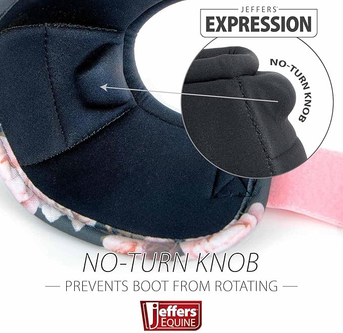 Jeffers Expression No Turn Bell Boots for Horses - Rose Garden, Medium | Shock Absorbing Hoof Protection | Secure Double Hook & Loop Closure, Perfect for Turnout, Training, & Riding - 1 Pair