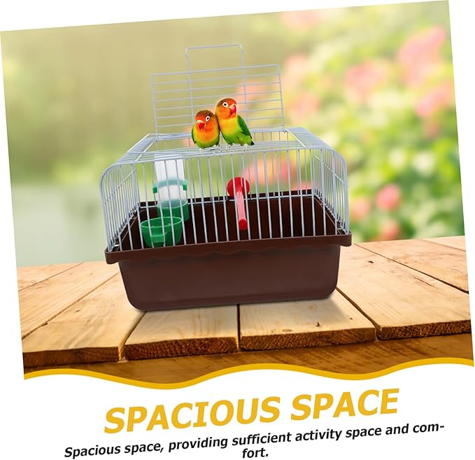BESPORTBLE Portable Bird Cage for Lovebirds Spacious Travel Carrier with Perch Food Box Waterer Lightweight Convenient Cage for Parrots Small Pets for Outdoor Use