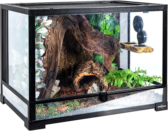 REPTI ZOO Turtle Basking Platform or Reptile Feeding Ledge with Suction Cup, Resin Flat Ramp for Turtle Reptile Chameleon Use