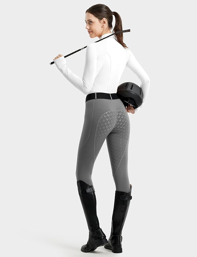 FitsT4 Sports Women's Full Seat Riding Tights Active Silicon Grip Horse Riding Tights Equestrian Breeches
