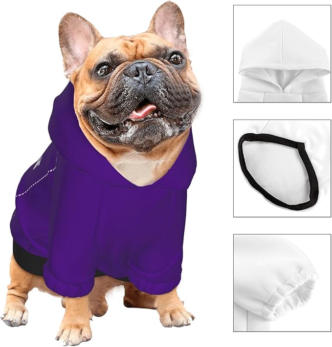 Dog Costume, Custom Dog Hoodie, Dog Name Costume Holiday Pet Pajamas Outfit, Personalized Pet Coat Costumes for Small Medium Large Dogs and Cats for Winter, Indigo, XS