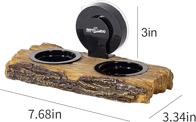 REPTI ZOO Turtle Basking Platform or Reptile Feeding Ledge with Suction Cup, Resin Flat Ramp for Turtle Reptile Chameleon Use
