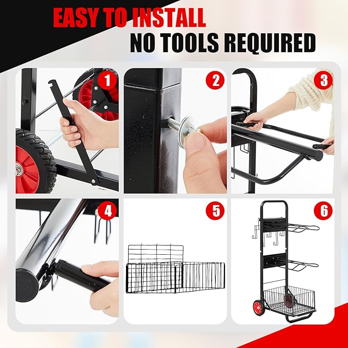 Rolling Saddle Cart with Wheel, Heavy Duty Saddle Rack Dolly Horse Equipment Cart Foldable Horse Tack for Storage Moving Organize Transport Supplies(Removable Rack)