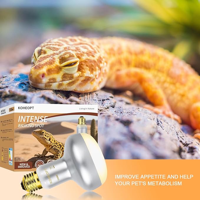Reptile Heat Lamp 100W,(2 Pack) Heat Emitter UVA Heat Lamp Bulb,Intense Basking Spot Simulated Natural Sunlight Heating Lamp Bulb,for Reptile Chickens Pet Brooder