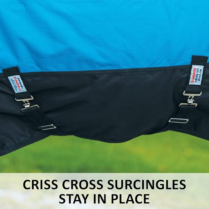 STORM SHIELD Classic II Surcingle Horse Turnout Blanket | Contour Collar | Horse Blankets for Winter Waterproof | 1200D Ripstop Durability | Winter Horse Blanket