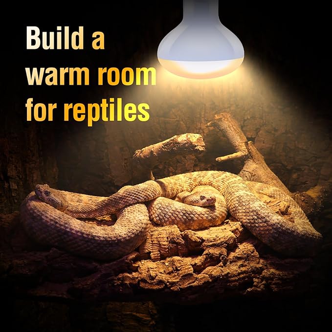 Leoterra 50w Reptile Basking Light Red Infrared Night Heat Lamp （Combo Pack） for Reptile Tanks,Reptiles,Turtle,Bearded Dargon,Lizard,Snakes Use Heat Bulb