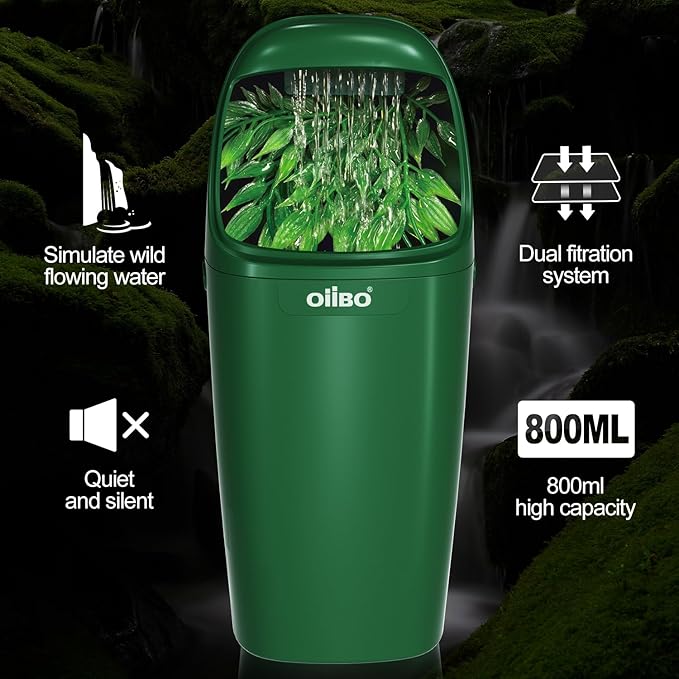 OIIBO Reptile Water Fountain Chameleon Water Dripper, Reptile Water Dispenser with 800ml Large Capacity, Terrarium Waterfall Drinking Fountain for Bearded Dragon Gecko Lizard