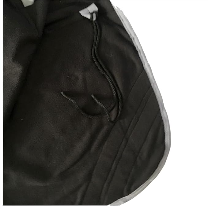 Majestic Ally Anti Pill Fleece Horse Blanket/Sheet with Silver Braided Rope (Black, 70)