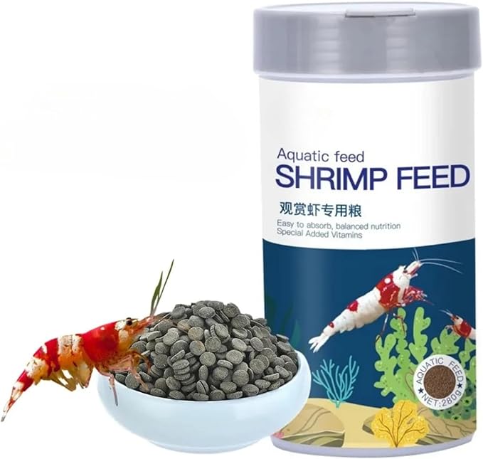 Shrimp Food 4.6 oz – High Protein Discs with Spirulina, Probiotics, and Calcium for Neocaridina, Caridina, Crystal Shrimp & Aquatic Invertebrates – Molting Support
