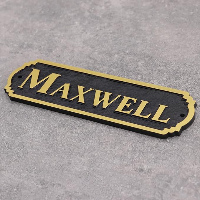 Acrylic Horse Stall Name Plate, 2.4" x 8" Personalized Stall Signs, UV Protected, Custom Pet Name Sign, All Weather Adhesive, Mounting (Gold, Style 5)