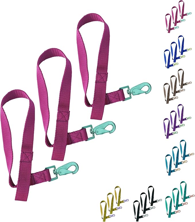 Majestic Ally Pack of 3 Horse Bucket Strap Hangers – Practical and Easy Design for Indoor or Outdoor Use -Set of 3,-1"x22"
