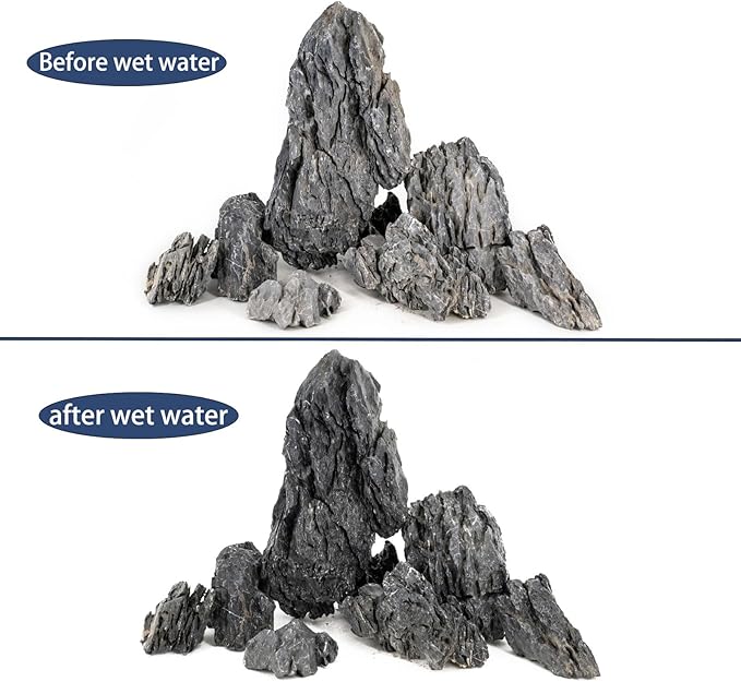 Natural Rocks Seiryu Stones Aquariums Stones for Aquascaping, Aquariums, Terrariums, Vivariums Decorative Stone,Reptile Enclosures,Paludariums,and Gardens-10lb（2 to 7 inch）