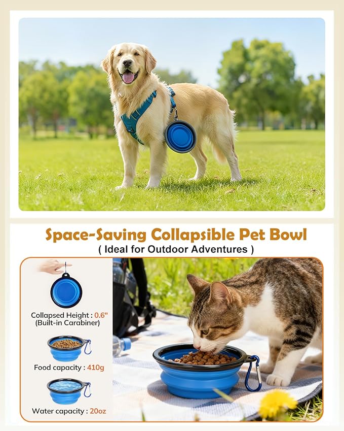 Morpilot Cat Carrier - Soft Sided Cat Carrier Large for Big Medium Cats and Puppy up to 18lbs, Pet Carrier with Safety Zippers, Foldable Bowl, Airline Approved Large Dog Carrier - Light Blue