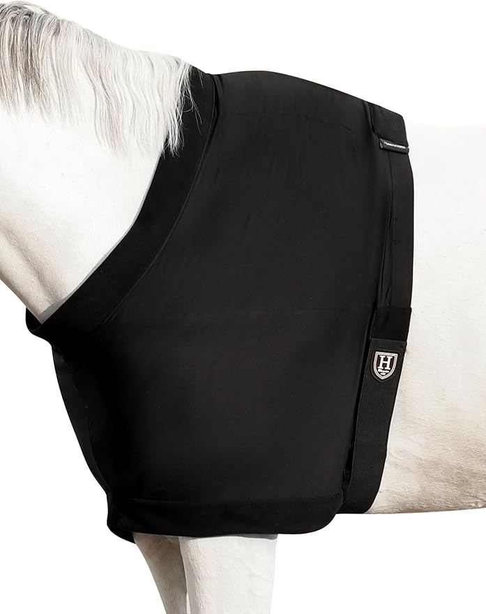 Harrison Howard Horse Shoulder Guard Thick Stretchy with Inner Soft Fleece Lining Adding Comfort Prevents Chafing Black M