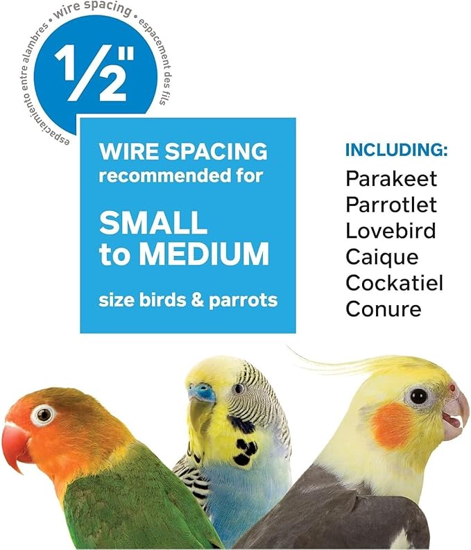 Maykoosh Renaissance Refinement Flight Bird Cage with Castle-Inspired Design, Spacious Interior, Durable Construction, and Ample Room for Birds to Fly, Play