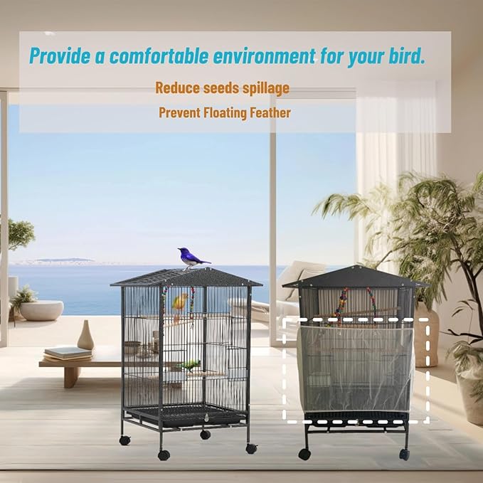 Parakeet Cage,Birdcage,Large Bird Cage Covers for Night,Parakeet Toys,Parrot Cage Accessories, for Finch,Cockatiels,Conure Bird,Budgie,Pigeon,Canary,Lovebird,Small Quaker Parrot