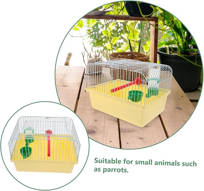VANZACK Cage, Portable Bird Travel Cage with Food and Water Box - Pet Cage Carrier Easy Travel for Small Birds Like Parakeets and Cockatiels