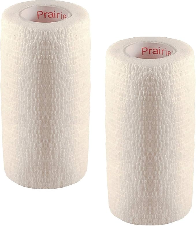 Vet Tape (White) (2 Pack) (3 Inch x 15 feet) Self Adhesive Adherent Adhering Cohesive Flex Self Stick Bandage Grip Roll Dog Cat Pet Horse