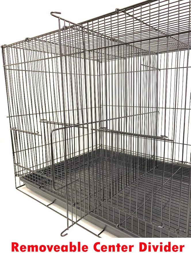 Lot of Breeding Flight Bird Cage for Aviaries Canaries Budgies Finches Lovebird Parakeet (24"x16"x16" Black with Divider)
