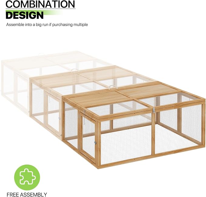 Magshion Folding Chicken Coop Rabbit Hutch, Portable Chicken House with Handle Wooden Small Animal Poultry Pet Cage House for Outdoor, 45.5 Inch, No Assembly Required