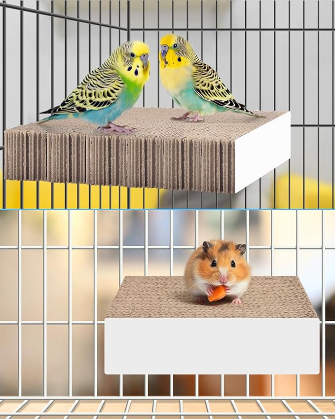 KATUMO Bird Toys, 7.8 Inch Paper Parakeet Shredding Chewing Toys Parrot Perch Platform Conure Foraging Toys for Budgie Cockatiel Lovebird Small Birds