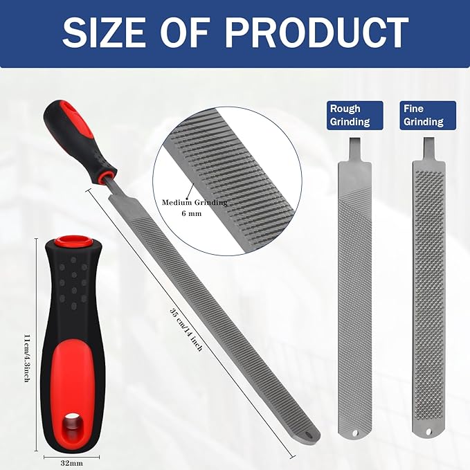 Gisafai 2 Pcs 18 Inch Rasps for Shoeing Horses with Handle Trimming File Carbon Steel Farrier Tools for Repair Horse Goat Hooves Cow Donkey Pig Animal Hooves Repairing Wood Working Supplies