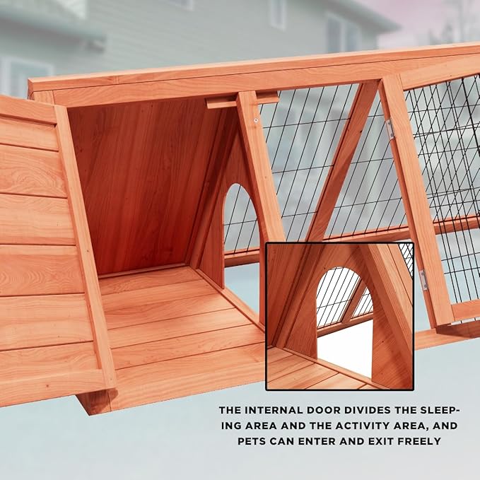 Small Chicken coop for 2-4 Chickens Outdoor Wooden with Waterproof Asphalt Roof, Ramp, and Multiple Doors Openable Top Pull-Out Tray Suitable for Outdoor Backyard (Brown)