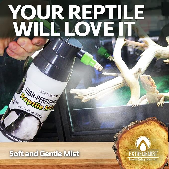 ExtremeMIST High-Performance Reptile Mister - Ultra-fine Reptile Sprayer & Terrarium Humidity Fogger for Geckos, Chameleons, Turtles and Lizards - The Ultimate Pump Sprayer & Humidifier - 32 Oz Bottle