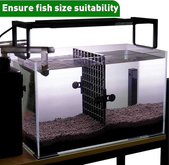 LINLAN 4 Pieces 5.9x11.8in (15X30cm) Aquarium Grid Plastic, Fish Tank Divider, Egg Crate for DIY Filtration and Bottom Protection in Aquascaping (Black-No Accessories)
