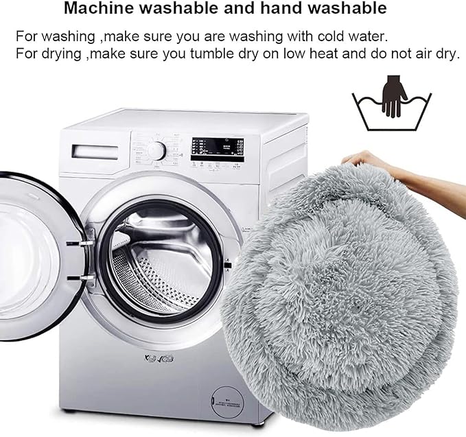 Cat Beds for Indoor Cats,20 Inch Dog Bed for Small Melium Large Dogs, Washable-Round Pet Bed for Puppy and Kitten with Slip-Resistant Bottom