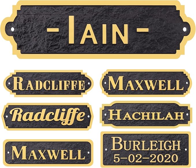 Acrylic Horse Stall Name Plate, 2.4" x 8" Personalized Stall Signs, UV Protected, Custom Pet Name Sign, All Weather Adhesive, Mounting (Gold, Style 4)