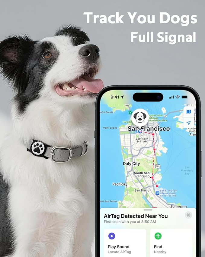 IP68 Waterpoof Dog Airtag Holder, Stretchy Silicone Full Body Covered Apple Air Tag Holder for Dog Cat Collar Fit All Width Collar (4* Black, 4 Pack)