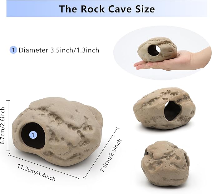 Aquarium Decorations Stackable Ceramic Cave Betta Fish Tank Accessories Rock Cave Decor 8-Piece Set