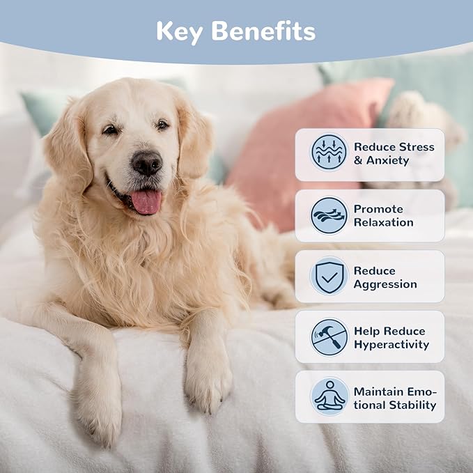 Calming Chews for Dogs, Dog Calming Chews to Help Reduce Stress, Dog Anxiety Relief Soft Chews for Fireworks, Storms, Thunder, Barking, Separation, Emotional Support, 90 Count