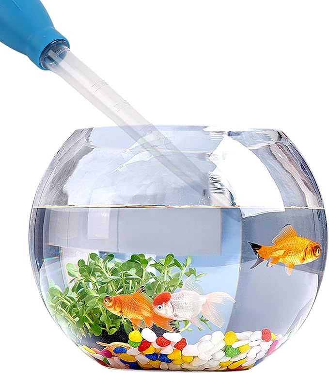 2Pcs Manual Fish Tank Cleaning Tools,30ml Aquarium Water Changer,21 Inches Multifunction Siphon Dropper for Fish Bowl Waste Remover,Aquarium Bottom Gravel Waste Clean,Coral Feeder(Blue)