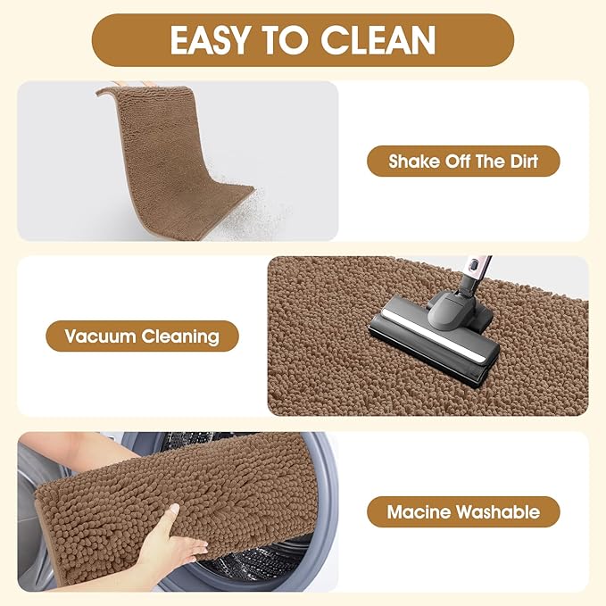 IM HOME 48" x 38" Beige Dog Door Mats for Muddy Paws, Chenille Absorbent Dog Mat, Non Slip Heavy Mud Mat for Dogs, Soft Pet Bed Mat for Entryway, Mud Paws, Inside Floor