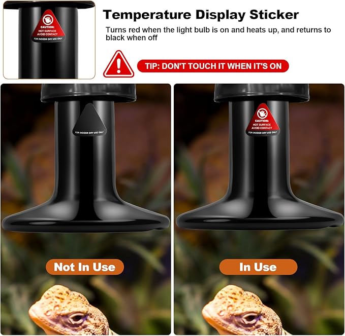 MIXJOY 250W Ceramic Heat Emitters - 2Pack Reptile Heat Lamp Bulbs, No Light Emitting, Ideal for Gecko, Lizard, Bearded Dragon, Turtle, Snake & Chicken
