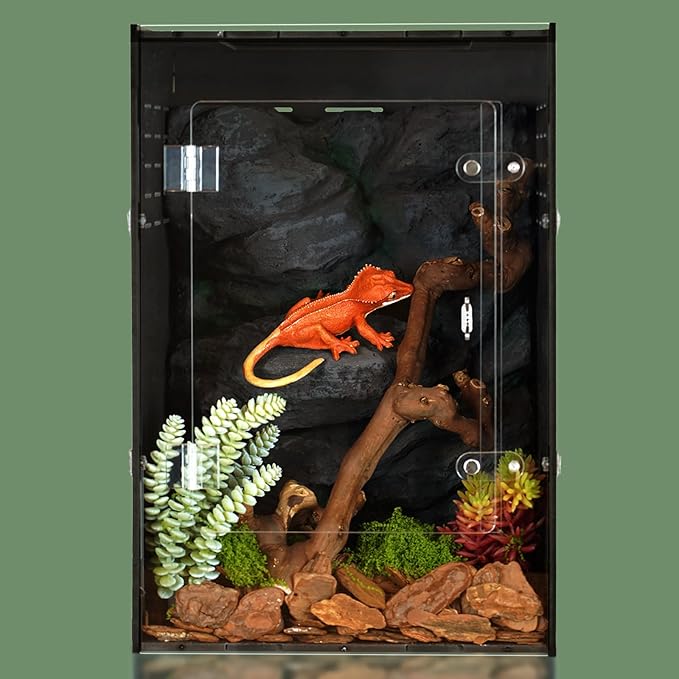 Reptile Tank 12x12x18 Terrarium – PVC Reptile Enclosure for Gecko, Snake, and Lizard – Compact Tree-Dwelling Terrarium for Small Pets