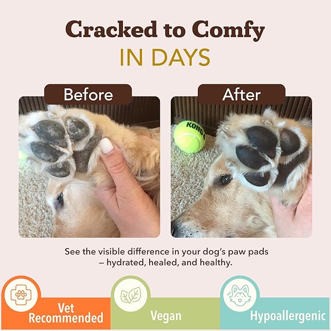 Natural Dog Company PawTection Dog Paw Balm, 4 Pack, Protects Paws from Hot Surfaces, Sand, Salt, & Snow, Organic, All Natural Ingredients (0.15 oz Travel Stick) X 4