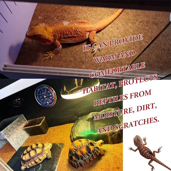 Reptile Carpet Natural Coconut Fiber, 36" x 18" Tortoise Carpet Mat for Pet Terrarium Liner, Reptile Bedding Supplies for Lizard, Snake, Chameleon, Turtle, Bearded Dragon